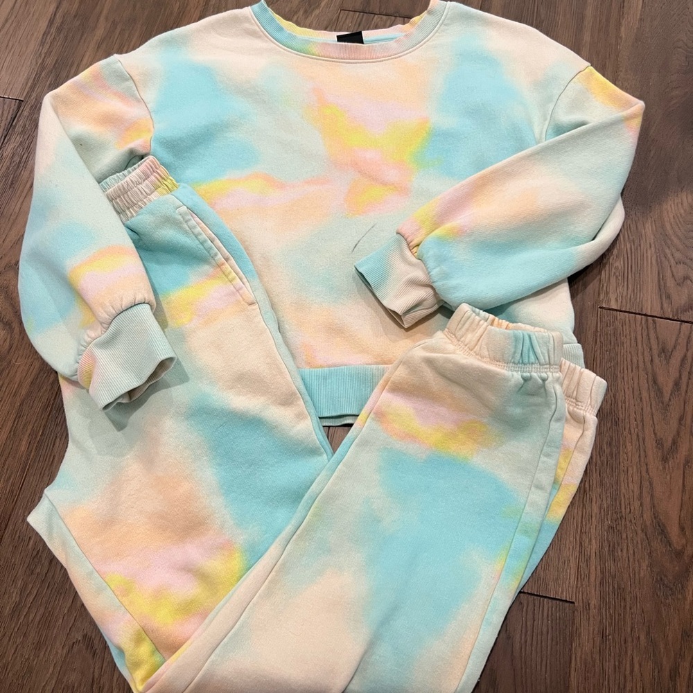 Art Class Jogger and Sweatshirt Outfit Target Tie Dye Girls L 10/12